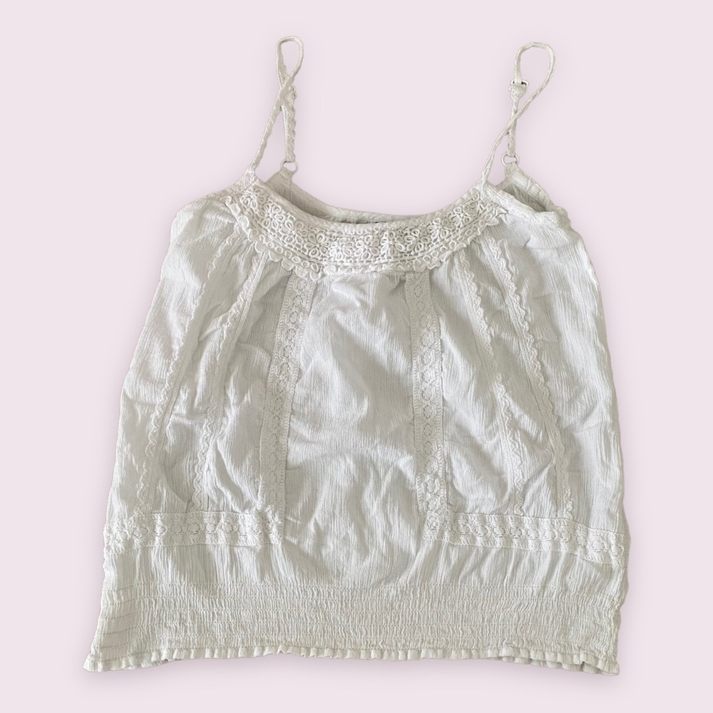 Vintage y2k Wet Seal white crochet lace tank top